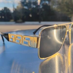 Versace Gold and Black Sunglasses